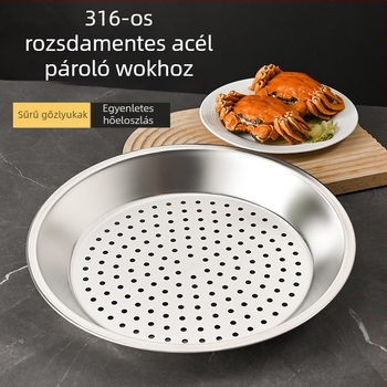 Wokhoz készült 316 rozsdamentes acél gőzölő tálca, vastag, magas hőálló gőzölő rács, univerzális gőzölő állvány vas lábasokhoz