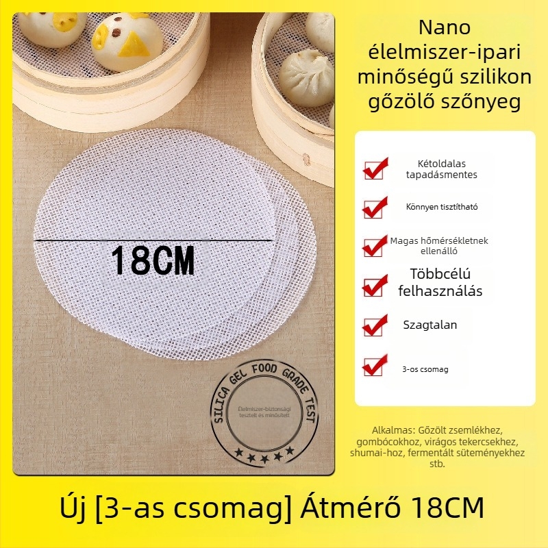 Nano szilikon gőzölő matrac, kerek, tapadásmentes, hőálló