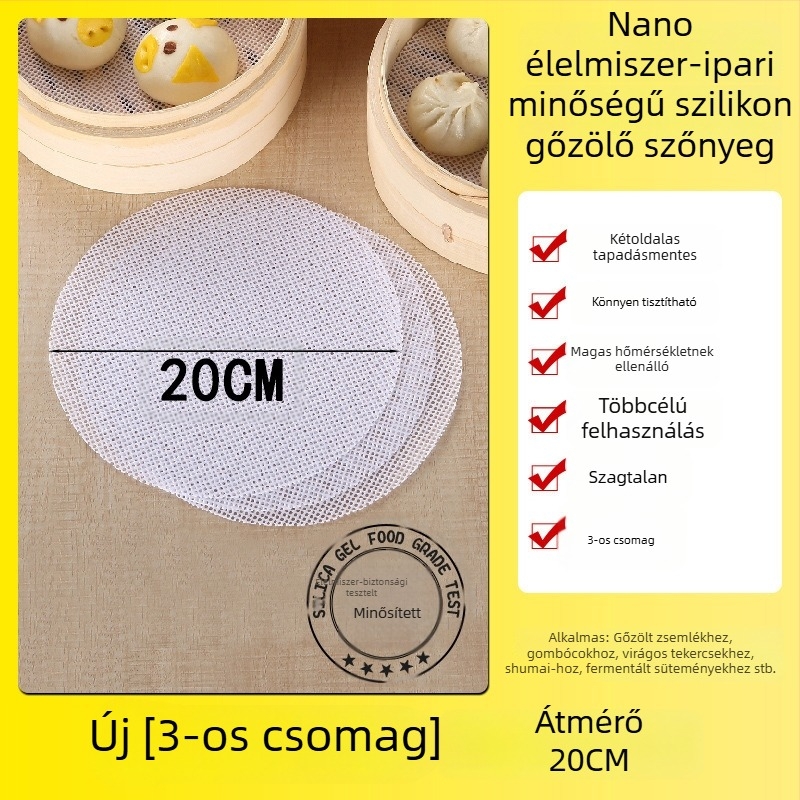 Nano szilikon gőzölő matrac, kerek, tapadásmentes, hőálló