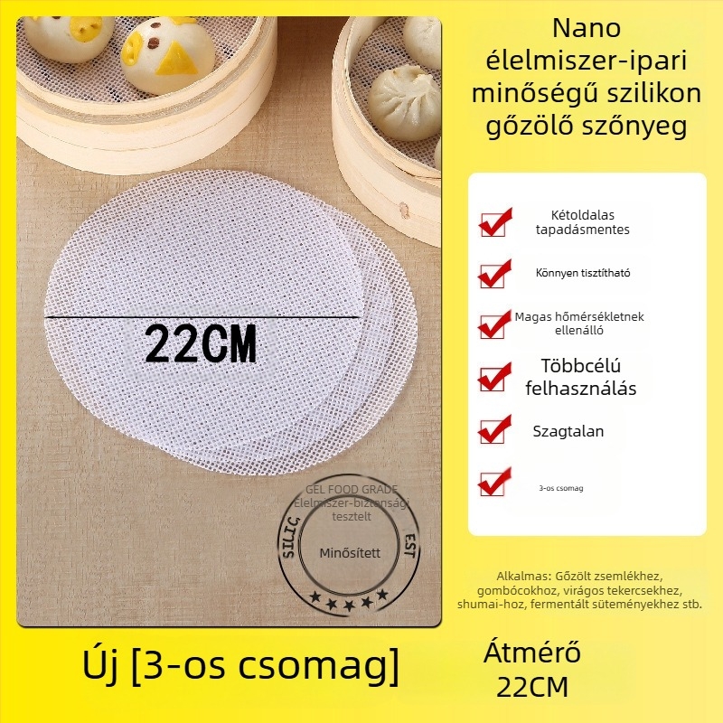 Nano szilikon gőzölő matrac, kerek, tapadásmentes, hőálló