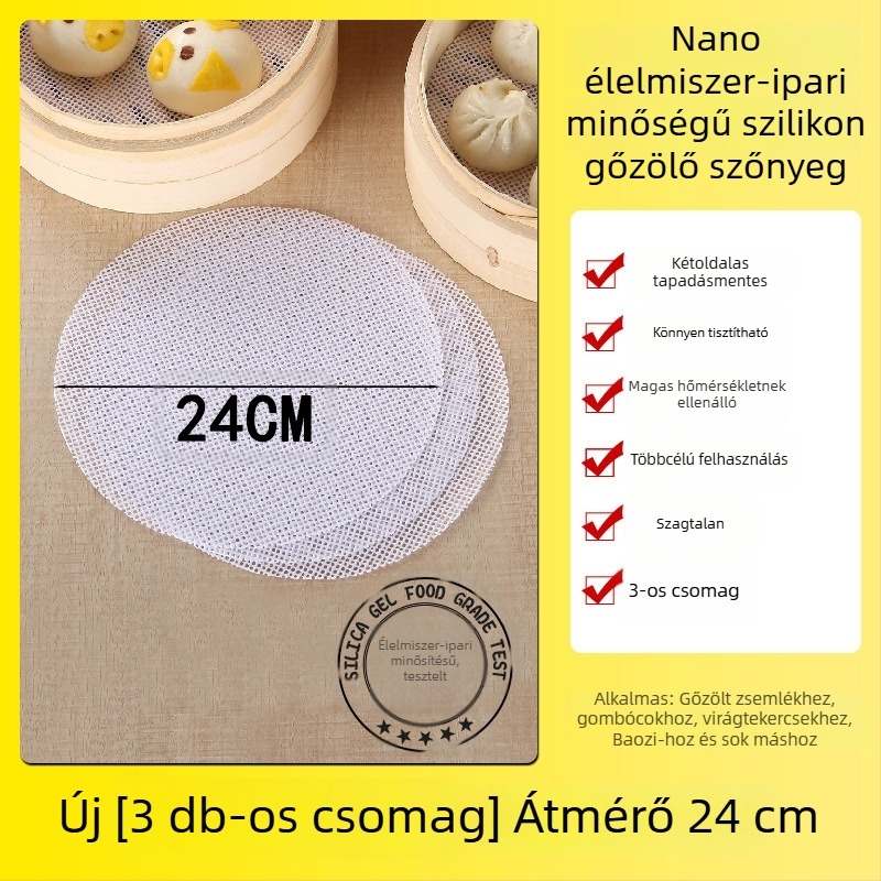 Nano szilikon gőzölő matrac, kerek, tapadásmentes, hőálló