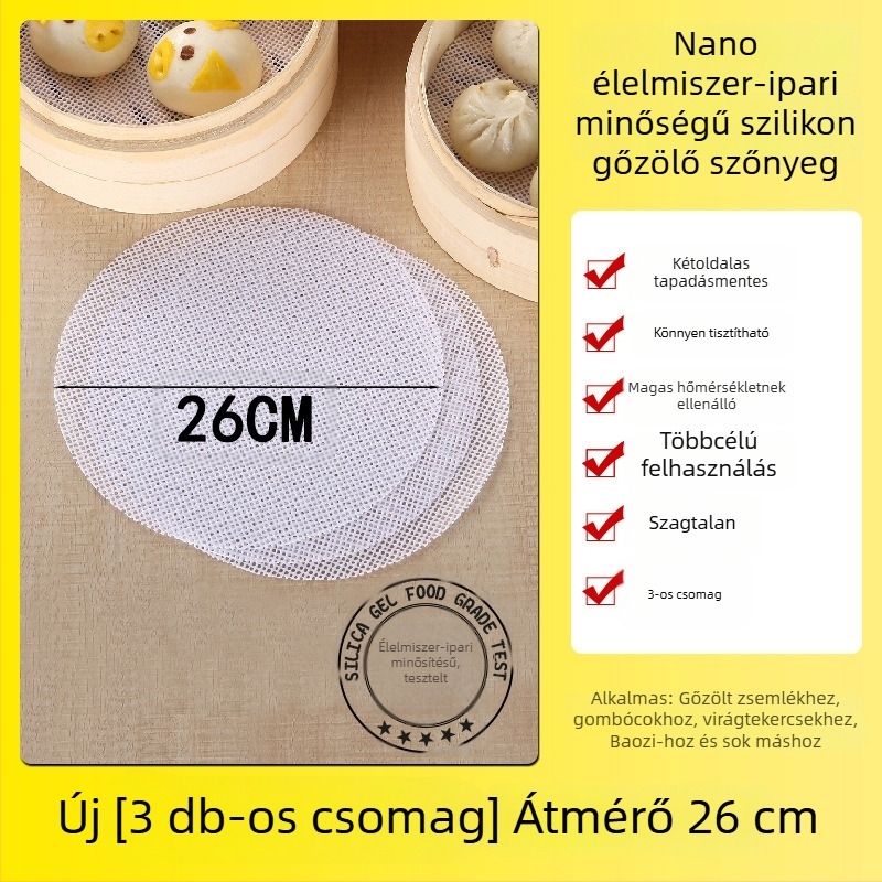 Nano szilikon gőzölő matrac, kerek, tapadásmentes, hőálló