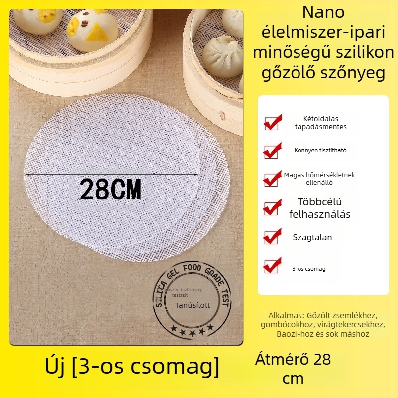 Nano szilikon gőzölő matrac, kerek, tapadásmentes, hőálló
