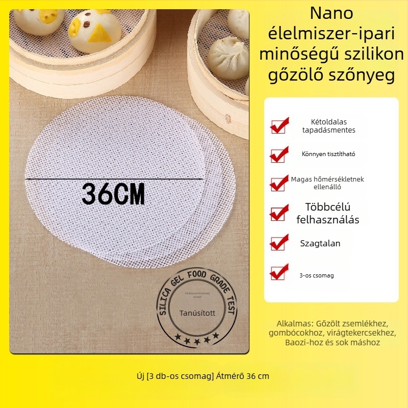 Nano szilikon gőzölő matrac, kerek, tapadásmentes, hőálló