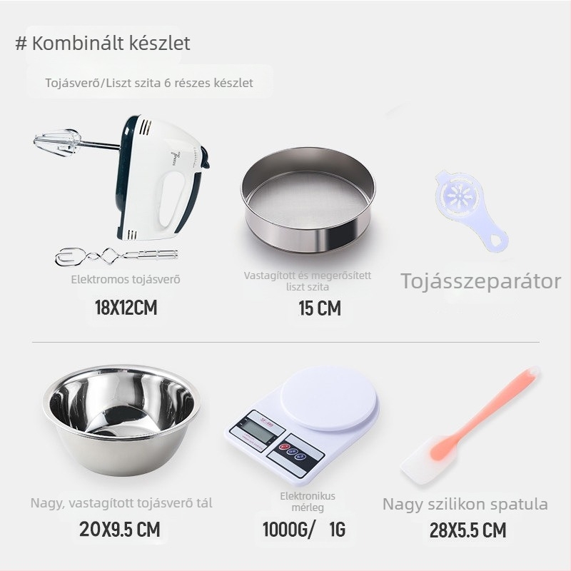 Kézi elektromos mixer, kompakt sütési készlet, tojás és tejszín felveréséhez, többfunkciós
