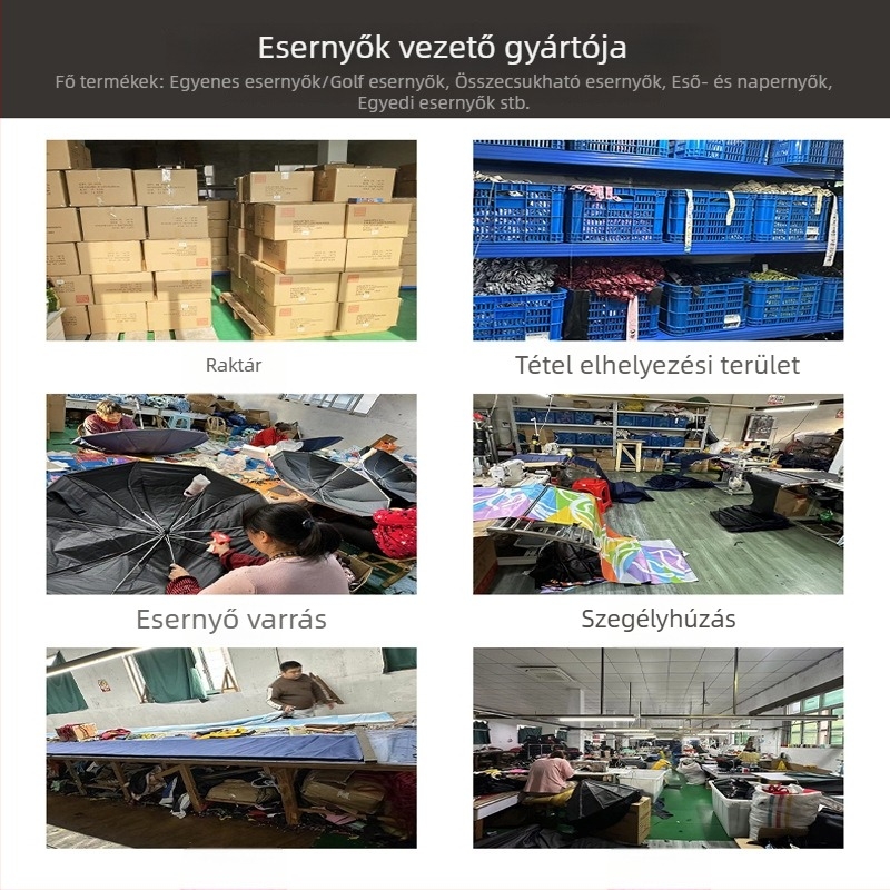 Automata nyitású összecsukható esernyő vinil anyaggal, logó nyomtatással, UV-védelemmel, eső- és nap használatra, kreatív ajándék