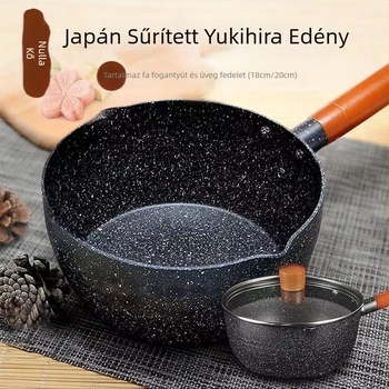 Japán stílusú tejfőző fazék Maifan-kővel, tapadásmentes, bébiételekhez, gáz- és indukciós főzőlaphoz