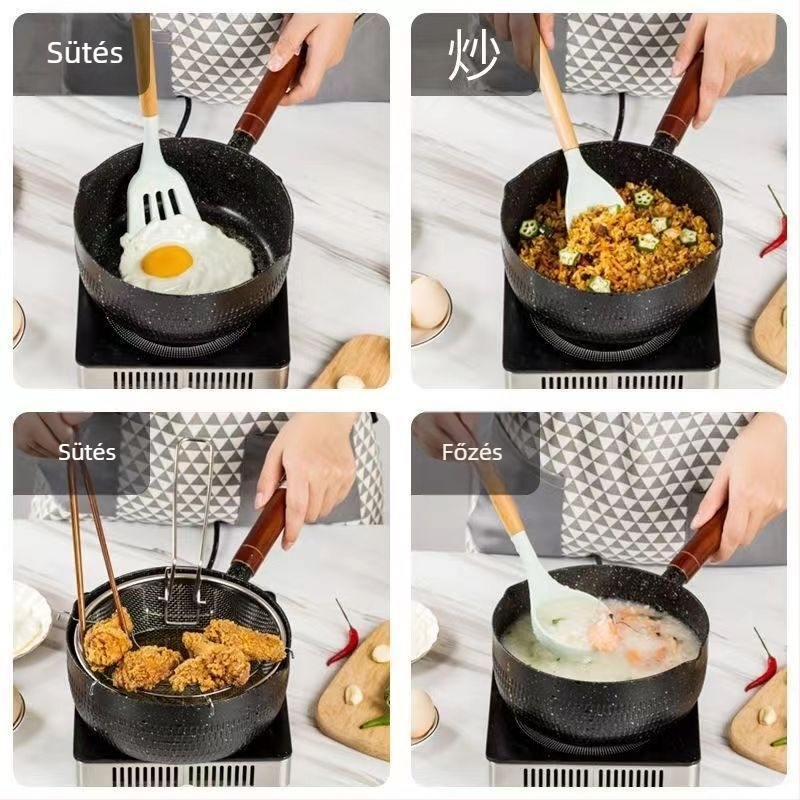 Japán stílusú tejfőző fazék Maifan-kővel, tapadásmentes, bébiételekhez, gáz- és indukciós főzőlaphoz