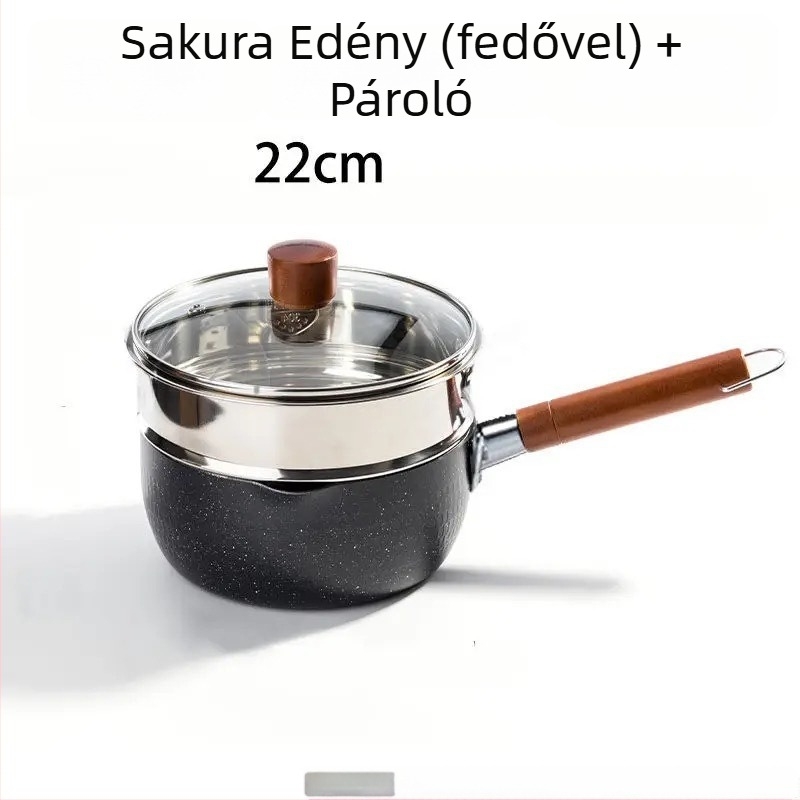 Japán stílusú tejfőző fazék Maifan-kővel, tapadásmentes, bébiételekhez, gáz- és indukciós főzőlaphoz