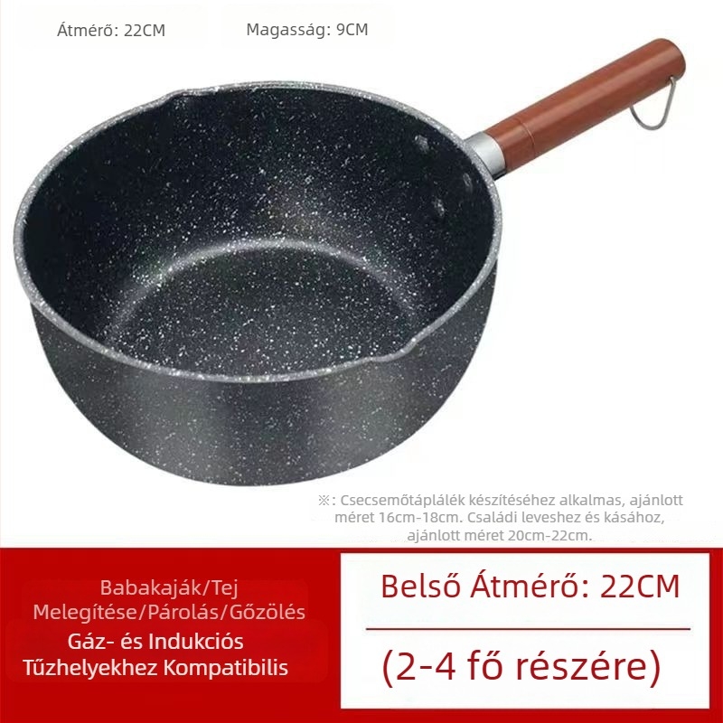 Japán stílusú tejfőző fazék Maifan-kővel, tapadásmentes, bébiételekhez, gáz- és indukciós főzőlaphoz