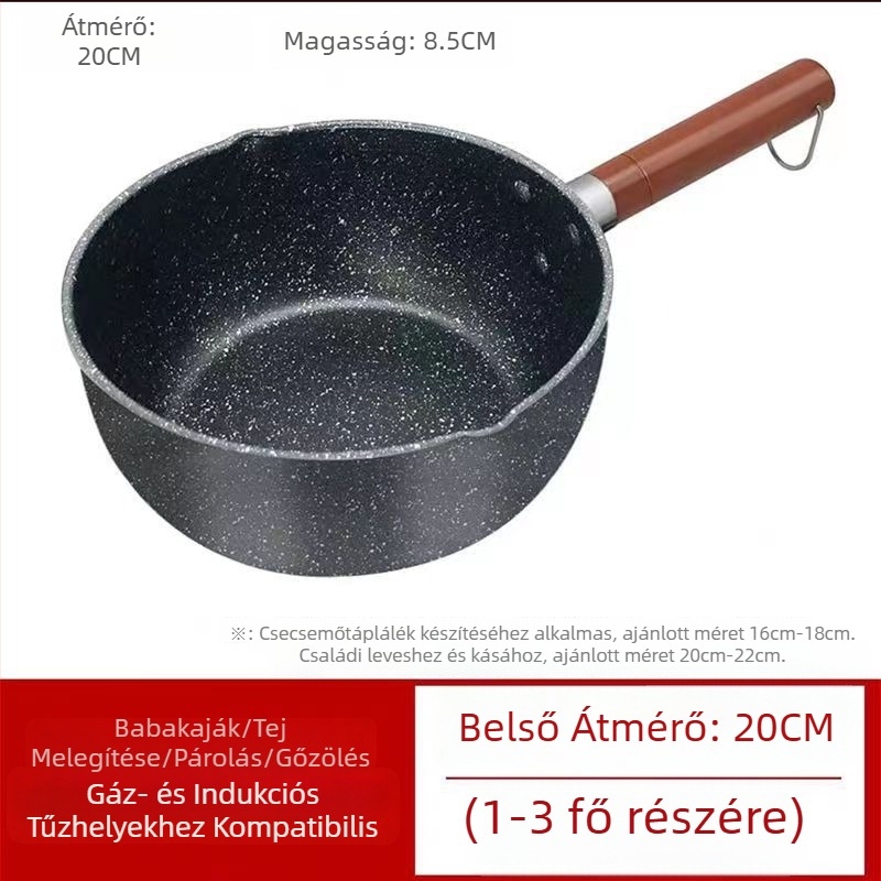 Japán stílusú tejfőző fazék Maifan-kővel, tapadásmentes, bébiételekhez, gáz- és indukciós főzőlaphoz