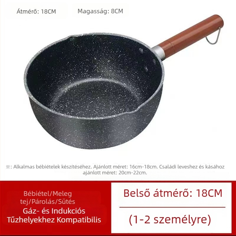 Japán stílusú tejfőző fazék Maifan-kővel, tapadásmentes, bébiételekhez, gáz- és indukciós főzőlaphoz