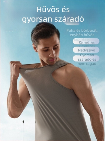 Férfi nyári gyorsan száradó, lélegző hálós anyagú ujj nélküli edzőmellény