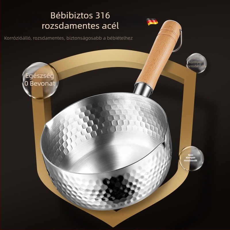 316 rozsdamentes acél Yukihira fazék, bevonat nélküli, tej- és babaételekhez, sütéshez és gyors tésztához, japán stílusú, kis méretű, tapadásmentes