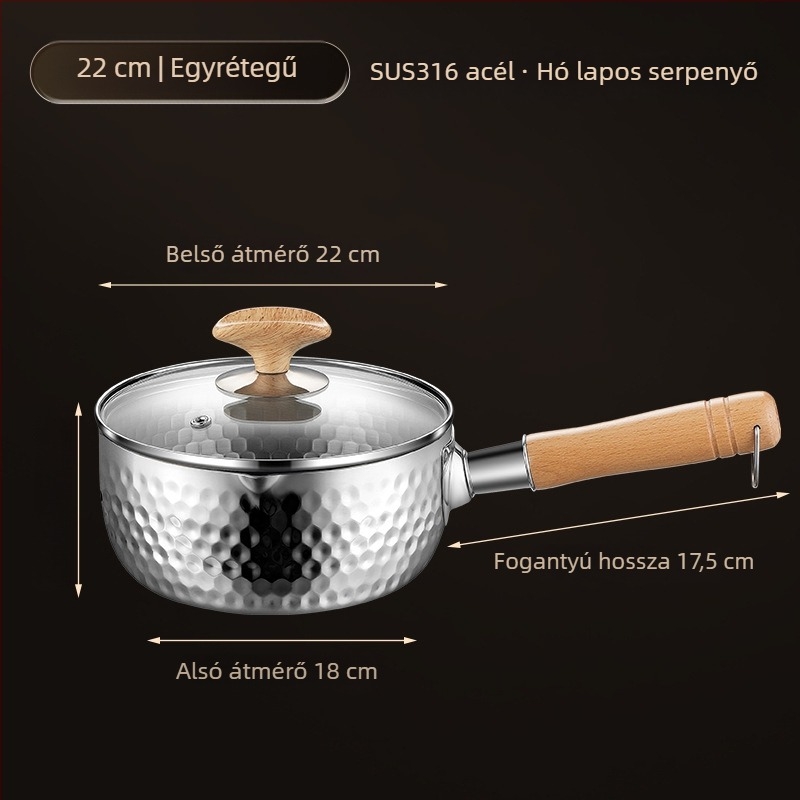 316 rozsdamentes acél Yukihira fazék, bevonat nélküli, tej- és babaételekhez, sütéshez és gyors tésztához, japán stílusú, kis méretű, tapadásmentes