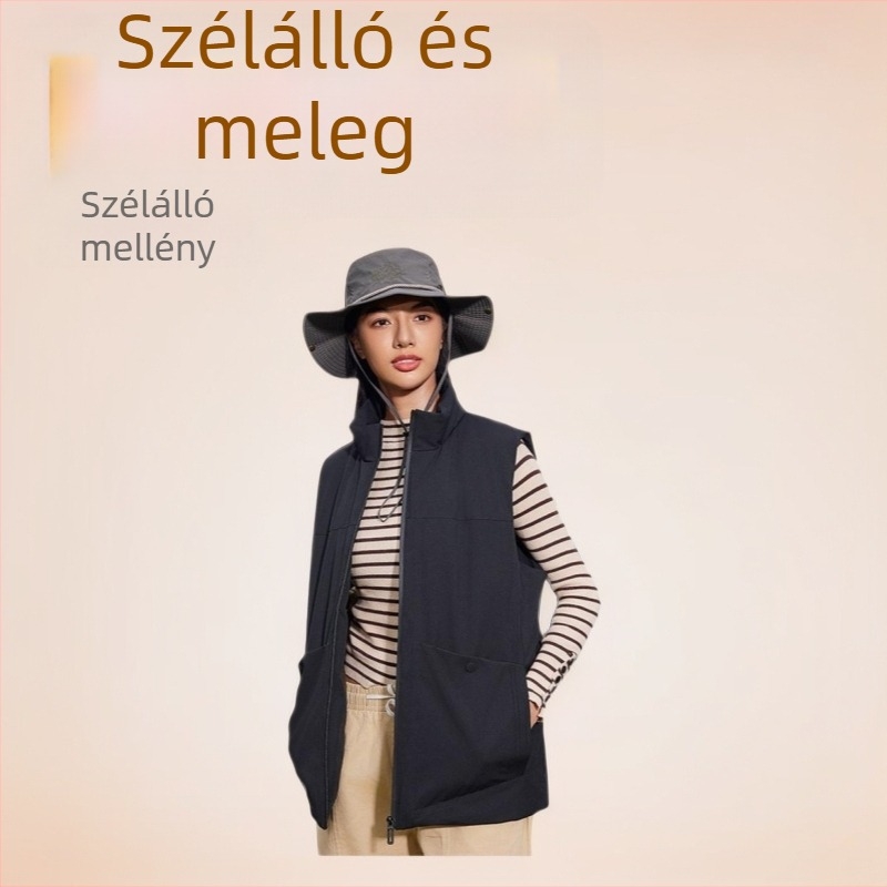 Magas minőségű grafénnel melegített tollmellény, uniszex, téli kültéri viselet, szél- és vízálló