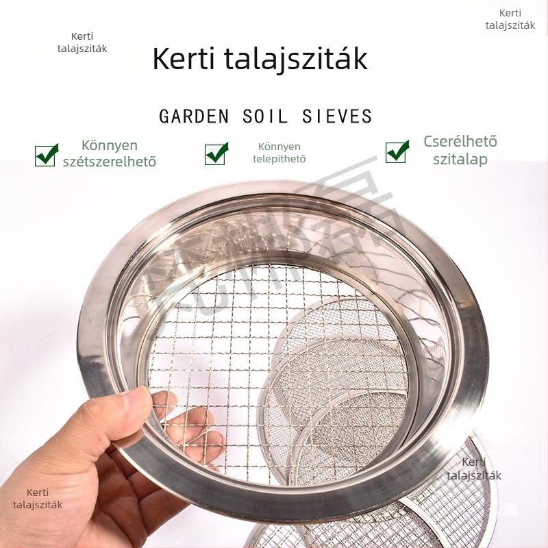 Körkörös szitkészlet orchidea talajhoz és kertészkedéshez – talaj, homok és kavics szitálására, folyami homok