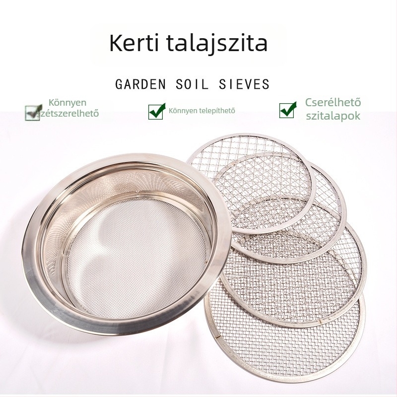 Körkörös szitkészlet orchidea talajhoz és kertészkedéshez – talaj, homok és kavics szitálására, folyami homok