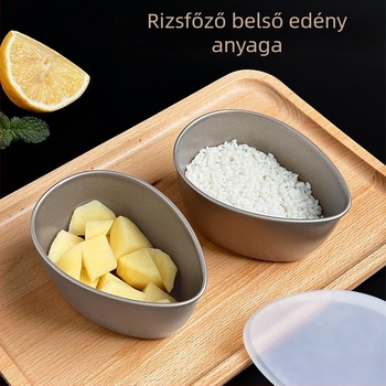 Új tojás alakú pároló tálca és pároló doboz – teljes készlet rizs párolásához a háztartásban, rozsdamentes acélból készült pároló tálak és rács