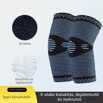 Sportos könyökvédők: kerékpározáshoz tervezett kompressziós könyökvédők, kosárlabda és röplabda könyökvédők, légáteresztő és tartós