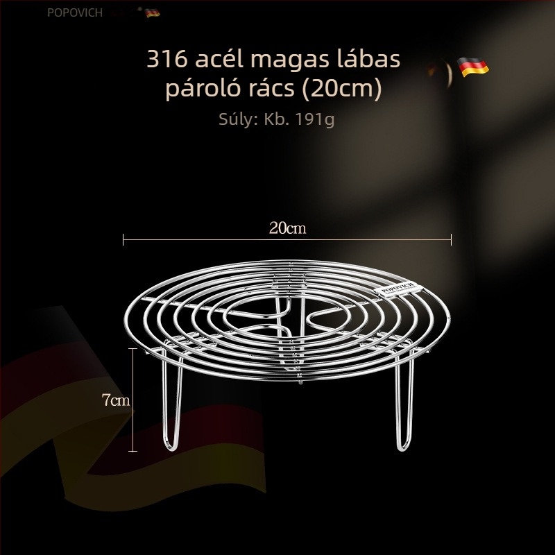 316 rozsdamentes acél gőzölő polc bain-marie funkcióval, 304 élelmiszer-minőségű, többfunkciós konyhai gőzölő állvány otthoni használatra