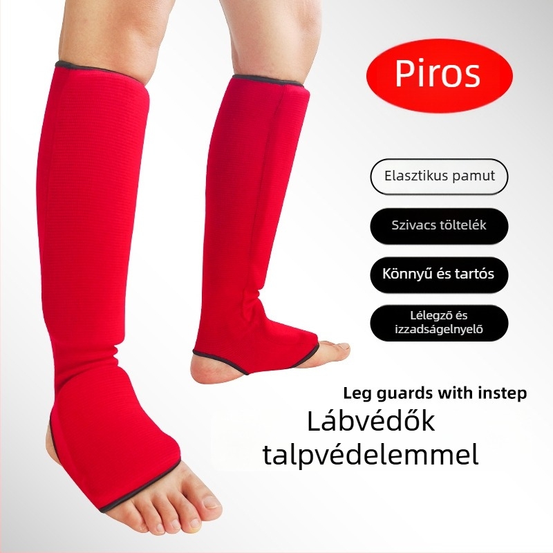 Vastagított sípcsont- és talpvédő karaté, taekwondo, sanda és harcművészetekhez – lábszárvédő felnőtteknek és gyerekeknek