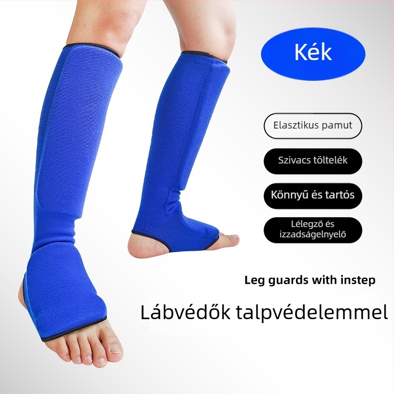 Vastagított sípcsont- és talpvédő karaté, taekwondo, sanda és harcművészetekhez – lábszárvédő felnőtteknek és gyerekeknek