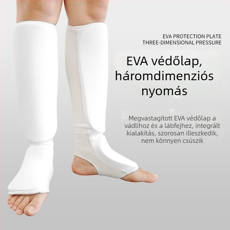 Vastagított sípcsont- és talpvédő karaté, taekwondo, sanda és harcművészetekhez – lábszárvédő felnőtteknek és gyerekeknek
