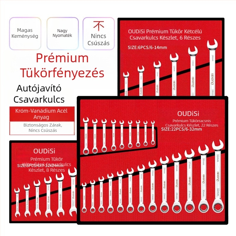 Kétfunkciós csavarkulcs készlet nyitott végű és Torx kivitelben, kétszárnyú kulcs háztartási és autókarbantartáshoz