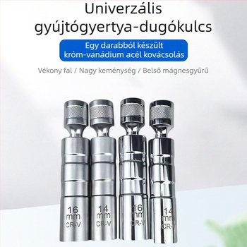 Univerzális mágneses gyertya-dugókulcs, 14 mm és 16 mm, 12-szög, motorkerékpárhoz és autóhoz, gyertya eltávolító eszköz