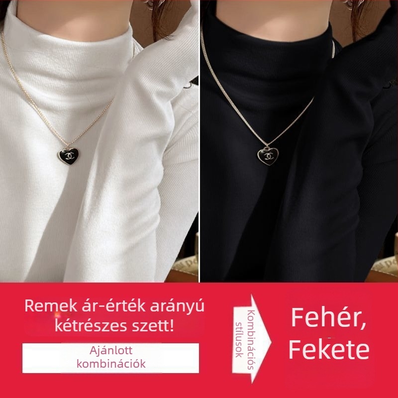 Női félmagas galléros bolyhos belsővel ellátott felső, ősz-tavasz, karcsúsított szabás, egyszínű