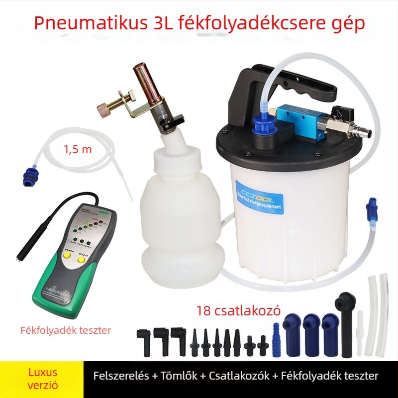 3 literes fékfolyadék-cserélő eszköz manuális levegőkioldó pumpával autókarbantartáshoz