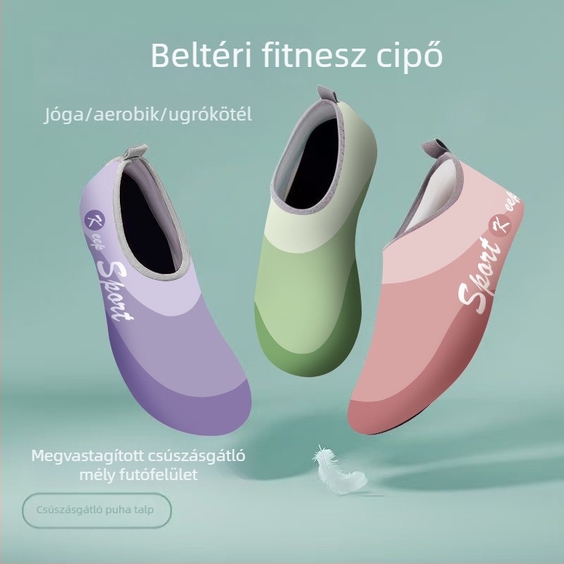 Női beltéri edzőcipő tánchoz és jóga közben, könnyű, puha talpú, csendes, csúszásmentes, ütéscsillapító