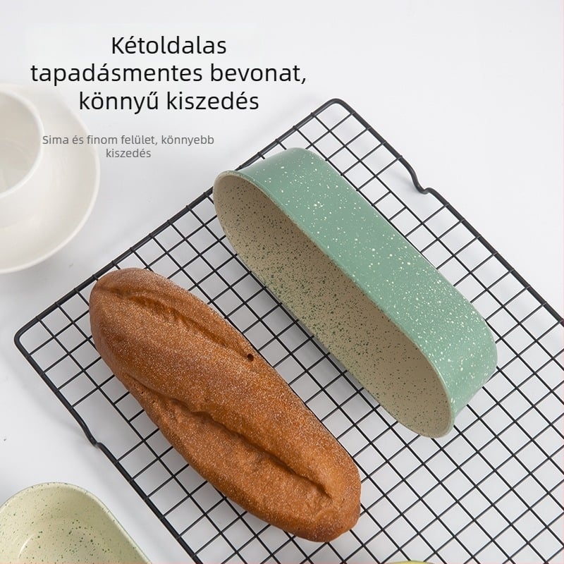 Hosszú kenyérsütő forma szénacélból, kenyér és sütemények készítéséhez