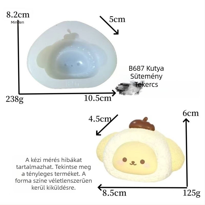 Kutya alakú szilikon forma krémes kenyér pudinghoz, kreatív DIY aromaterápiás gyertya és csokoládé sütéséhez