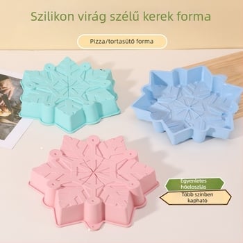 Szilikon tortaforma karácsonyi hópehellyel, sütő tepsi, DIY forma házi mousse-hoz, személyre szabható