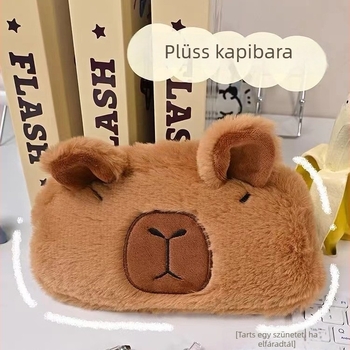 Cuki plüss tolltartó kapibarával, nagy kapacitású kozmetikai táska, foltálló és vidám