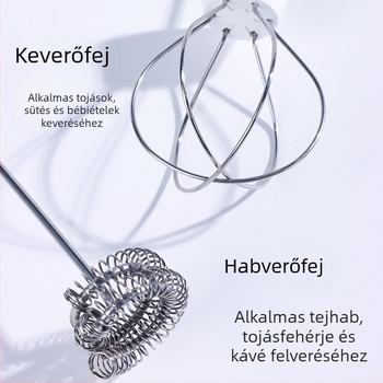 USB-töltéses elektromos tejhabosító – kézben tartható, mini mixer/habosító