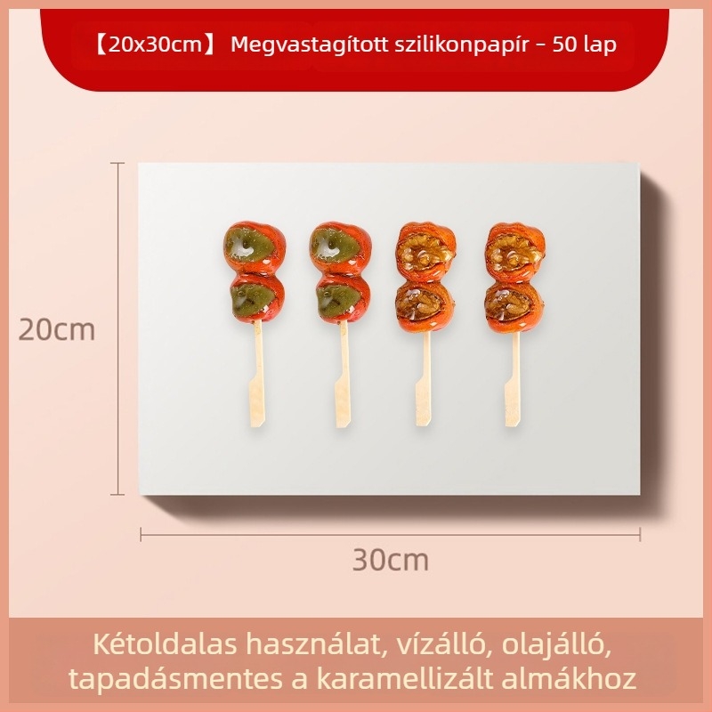 Szilikon-olajos sütőpapír, élelmiszer-biztonságú nem tapadó sütőpapír, tepsi alátét tortákhoz