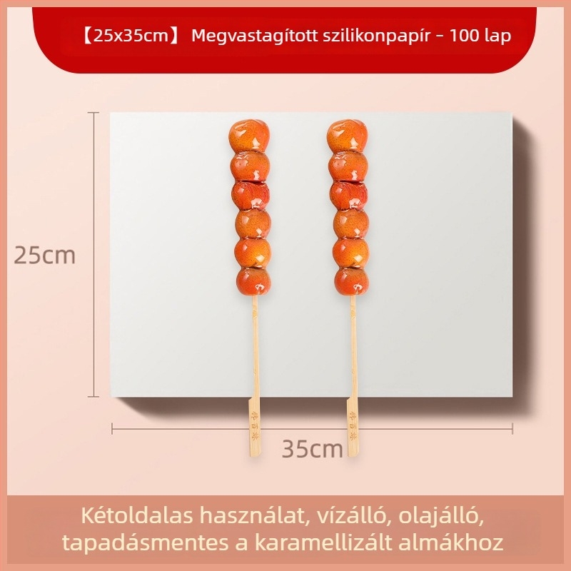 Szilikon-olajos sütőpapír, élelmiszer-biztonságú nem tapadó sütőpapír, tepsi alátét tortákhoz
