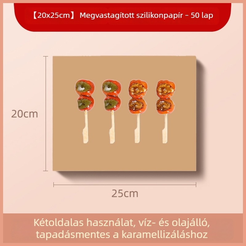 Szilikon-olajos sütőpapír, élelmiszer-biztonságú nem tapadó sütőpapír, tepsi alátét tortákhoz
