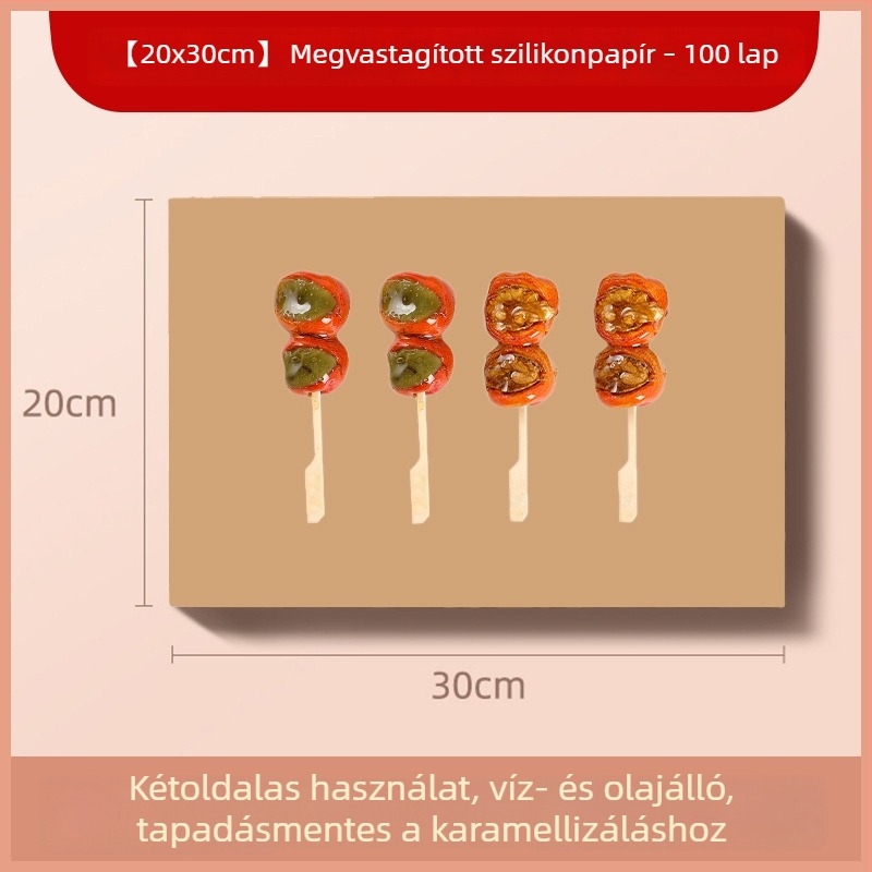 Szilikon-olajos sütőpapír, élelmiszer-biztonságú nem tapadó sütőpapír, tepsi alátét tortákhoz