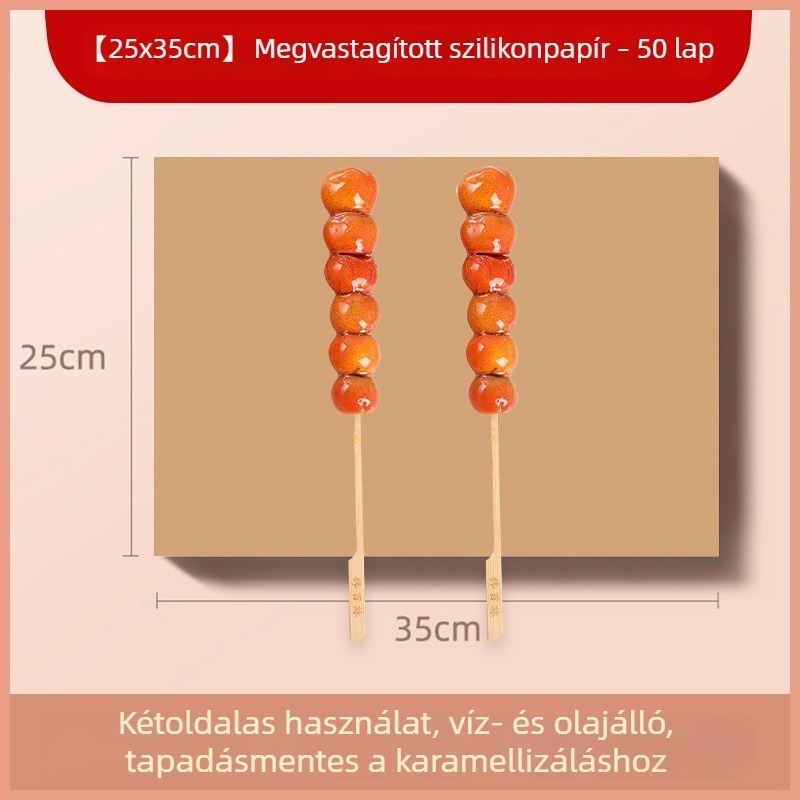 Szilikon-olajos sütőpapír, élelmiszer-biztonságú nem tapadó sütőpapír, tepsi alátét tortákhoz