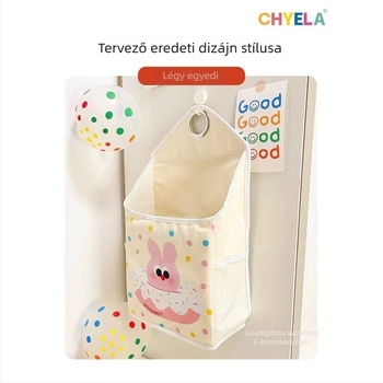 Édes nyuszi: egy rekeszes tároló táska, ajtó fölötti, fali tároló nordic stílusban.