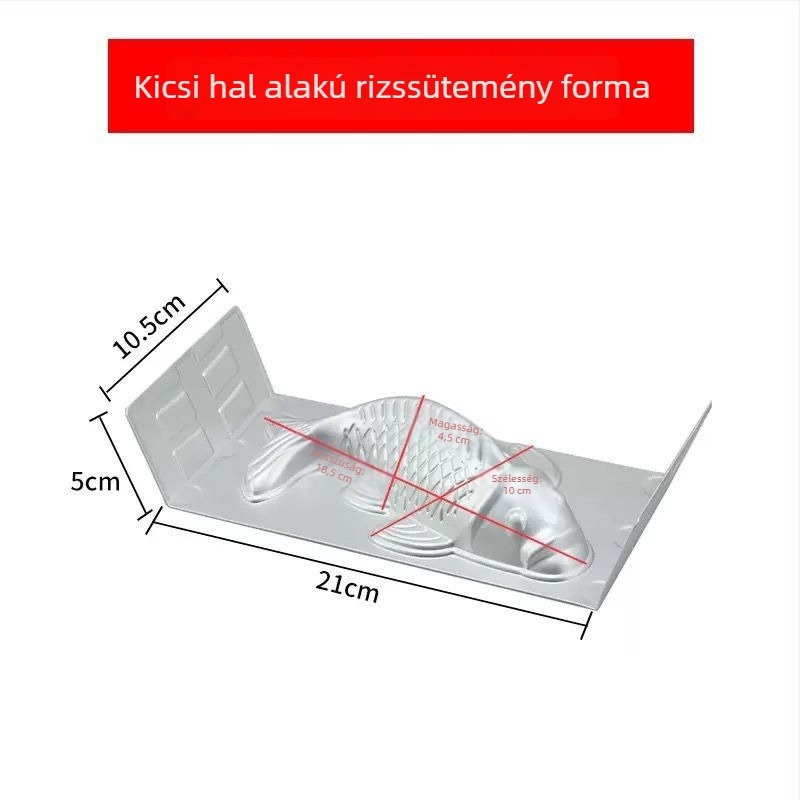 Alumínium hal formájú öntőforma rizses süteményekhez, zseléhez és párolt zsemlékhez