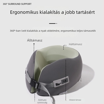 Memóriahabos U-formájú párna utazáshoz, hordozható repülő- és iroda párna, nyaki támasz, nyaki gerinc védelme, logó nyomható