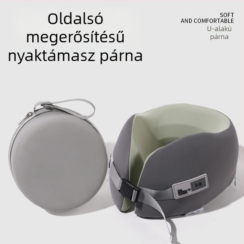Memóriahabos U-formájú párna utazáshoz, hordozható repülő- és iroda párna, nyaki támasz, nyaki gerinc védelme, logó nyomható