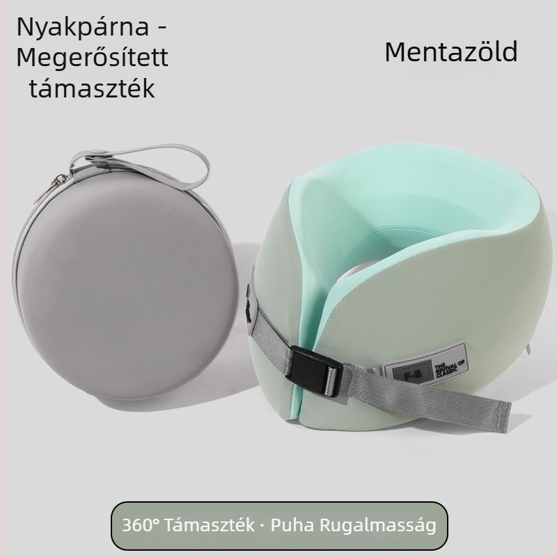 Memóriahabos U-formájú párna utazáshoz, hordozható repülő- és iroda párna, nyaki támasz, nyaki gerinc védelme, logó nyomható