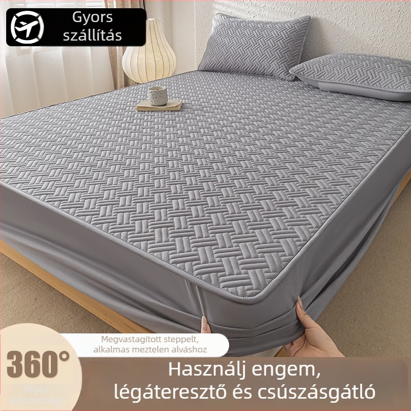 Steppelt pamut gumis lepedő matracvédővel, mosott pamutból, teljes lefedés, egész éves