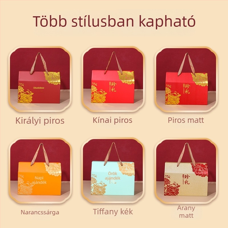 Üres ajándékdoboz süteményekhez és nassolnivalókhoz, papírdoboz ajándékcsomagoláshoz, modern minimalista dizájn